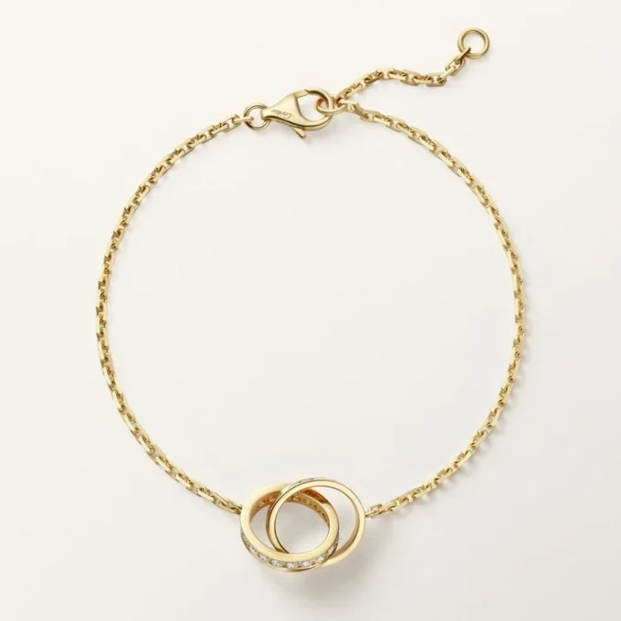 Bracelet Love, sur chaîne, demi-sertissage