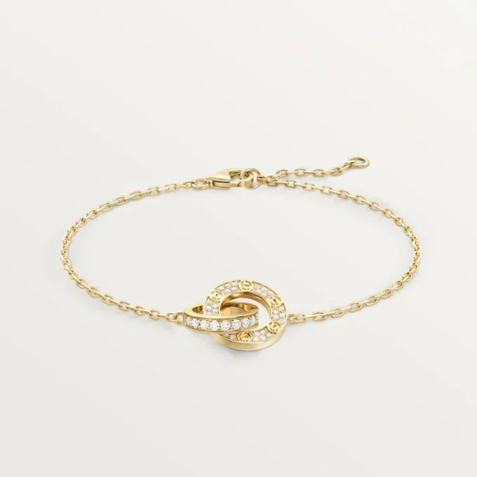 Bracelet Love, sur chaîne, pavé