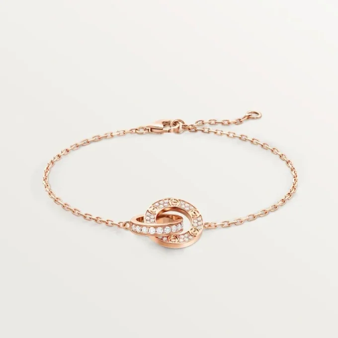 Bracelet Love, sur chaîne, pavé