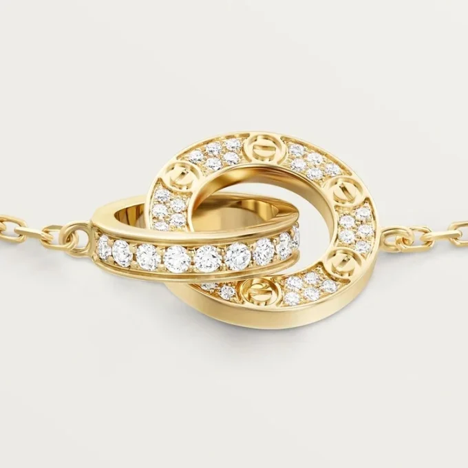Bracelet Love, sur chaîne, pavé
