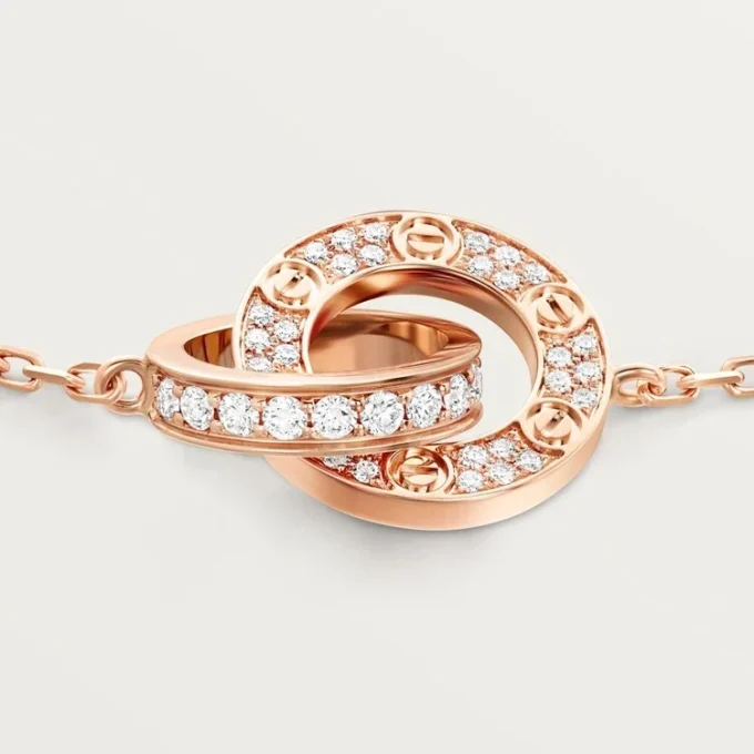 Bracelet Love, sur chaîne, pavé