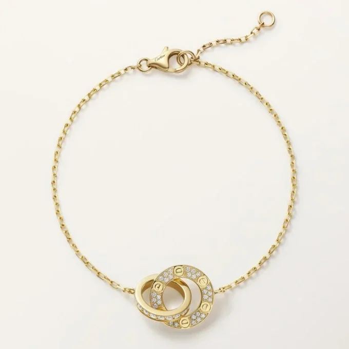 Bracelet Love, sur chaîne, pavé
