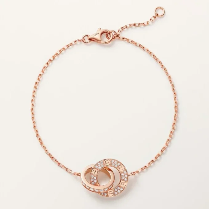 Bracelet Love, sur chaîne, pavé