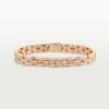 Bracelet Maillon Panthère, triple rangée, pavé