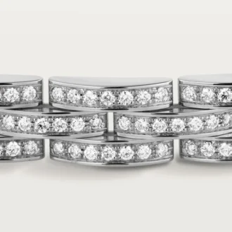 Bracelet Maillon Panthère, triple rangée, pavé