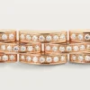 Bracelet Maillon Panthère, triple rangée, pavé