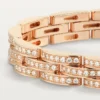 Bracelet Maillon Panthère, triple rangée, pavé