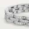 Bracelet Maillon Panthère, triple rangée, pavé