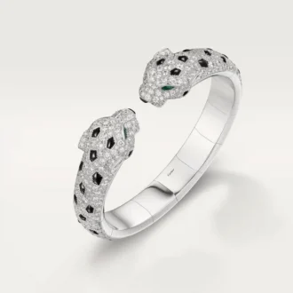 Bracelet Panthère de Cartier, articulé, pavé