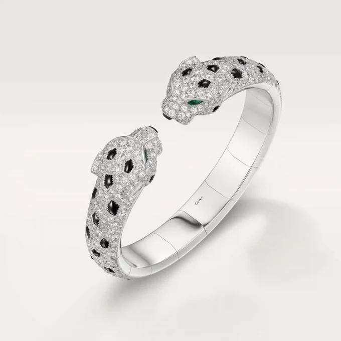 Bracelet Panthère de Cartier, articulé, pavé