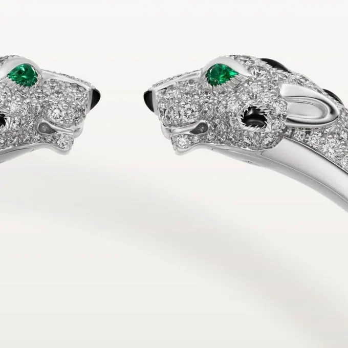 Bracelet Panthère de Cartier, articulé, pavé