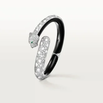 Bracelet Panthère de Cartier, laque noire, pavé