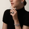 Bracelet Panthère de Cartier, laque noire, pavé