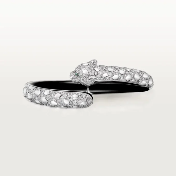 Bracelet Panthère de Cartier, laque noire, pavé