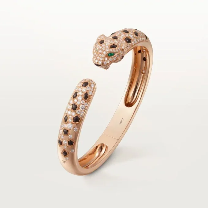 Bracelet Panthère de Cartier, modèle moyen, demi-sertissage