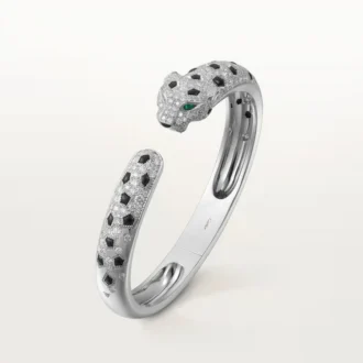 Bracelet Panthère de Cartier, modèle moyen, demi-sertissage
