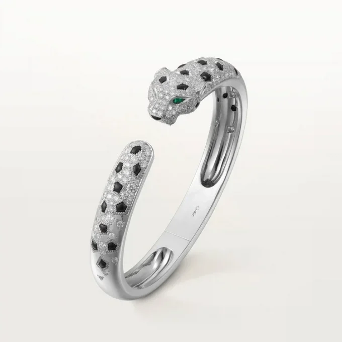 Bracelet Panthère de Cartier, modèle moyen, demi-sertissage