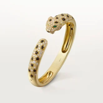 Bracelet Panthère de Cartier, modèle moyen, demi-sertissage