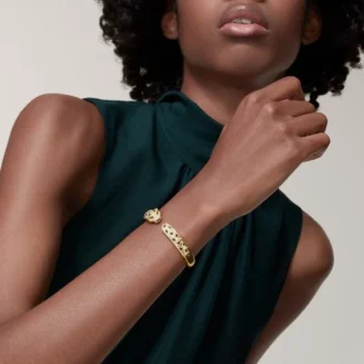 Bracelet Panthère de Cartier, modèle moyen, demi-sertissage