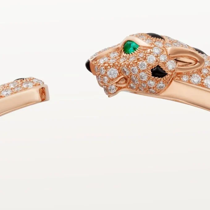 Bracelet Panthère de Cartier, modèle moyen, demi-sertissage