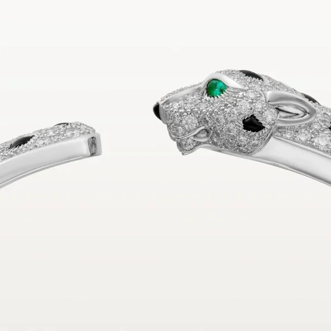 Bracelet Panthère de Cartier, modèle moyen, demi-sertissage