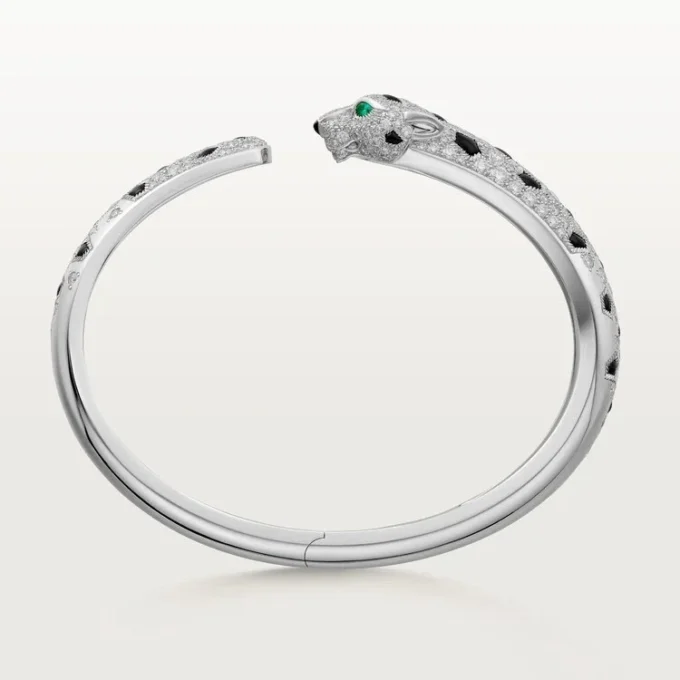 Bracelet Panthère de Cartier, modèle moyen, demi-sertissage