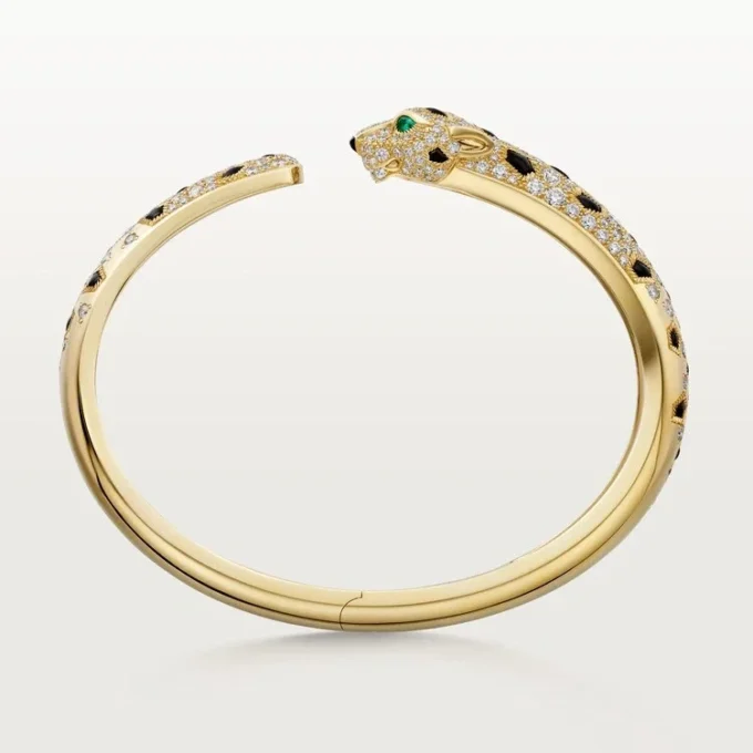 Bracelet Panthère de Cartier, modèle moyen, demi-sertissage