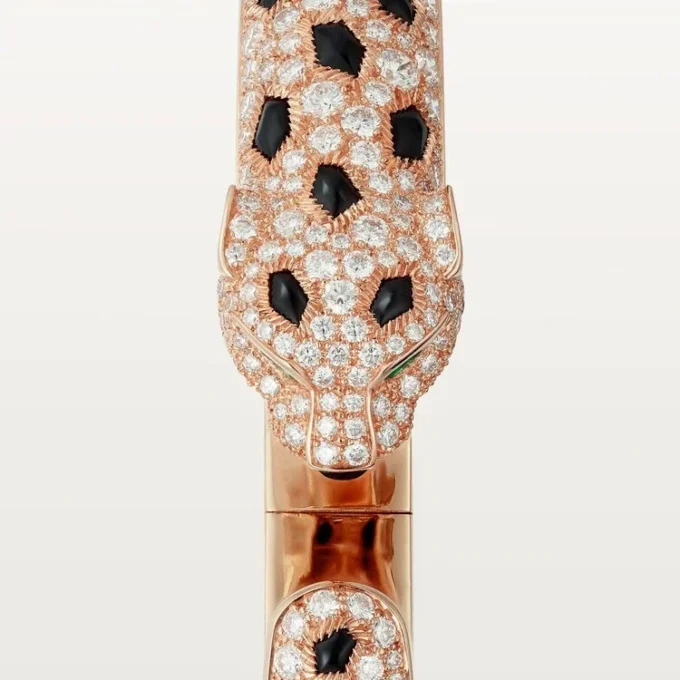 Bracelet Panthère de Cartier, modèle moyen, demi-sertissage