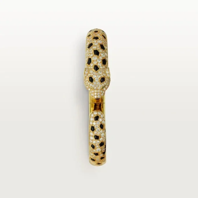 Bracelet Panthère de Cartier, modèle moyen, demi-sertissage