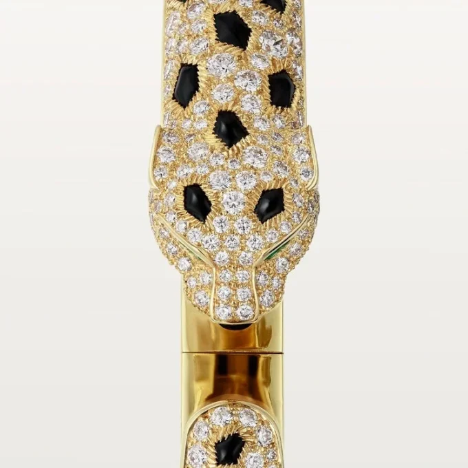 Bracelet Panthère de Cartier, modèle moyen, demi-sertissage