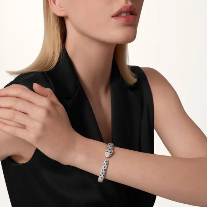 Bracelet Panthère de Cartier, modèle moyen, pavé