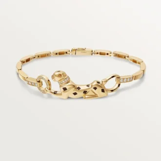 Bracelet Panthère de Cartier – Or jaune, laque, diamant, grenat tsavorite, onyx – Cartier