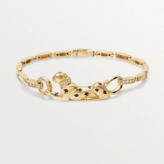 Bracelet Panthère de Cartier – Or jaune, laque, diamant, grenat tsavorite, onyx – Cartier