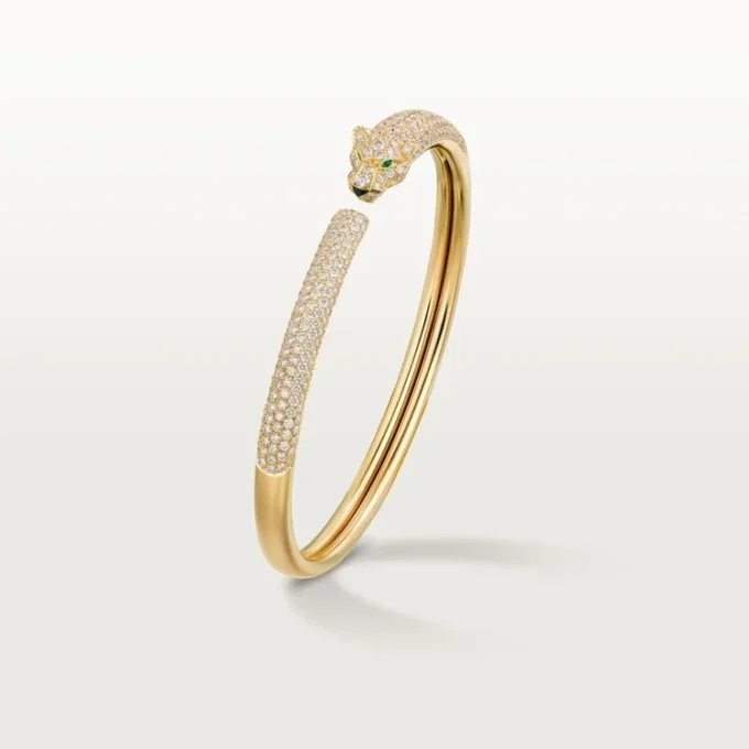 Bracelet Panthère de Cartier, petit modèle, demi-sertissage