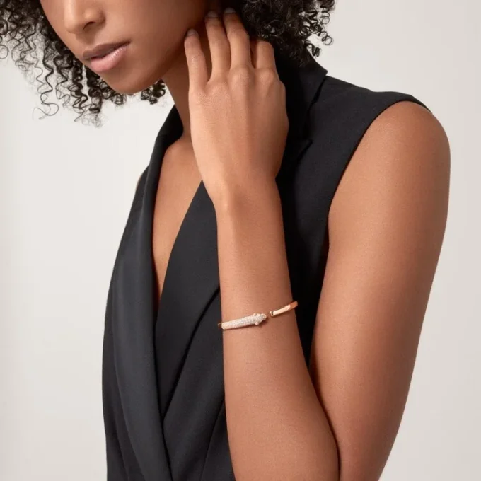 Bracelet Panthère de Cartier, petit modèle, demi-sertissage