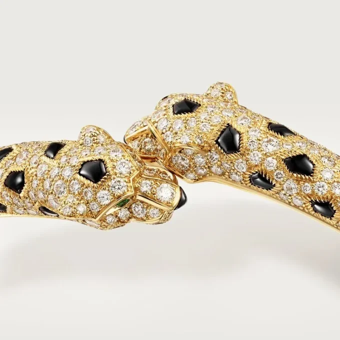 Bracelet Panthère de Cartier, petit modèle, demi-sertissage