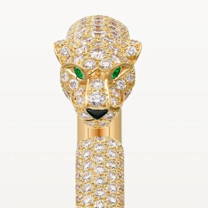 Bracelet Panthère de Cartier, petit modèle, demi-sertissage