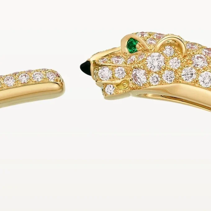 Bracelet Panthère de Cartier, petit modèle, demi-sertissage