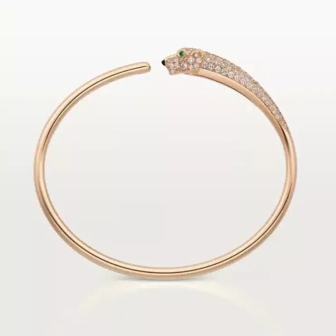Bracelet Panthère de Cartier, petit modèle, demi-sertissage