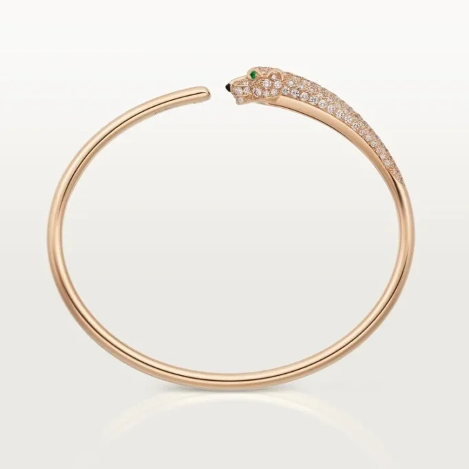Bracelet Panthère de Cartier, petit modèle, demi-sertissage