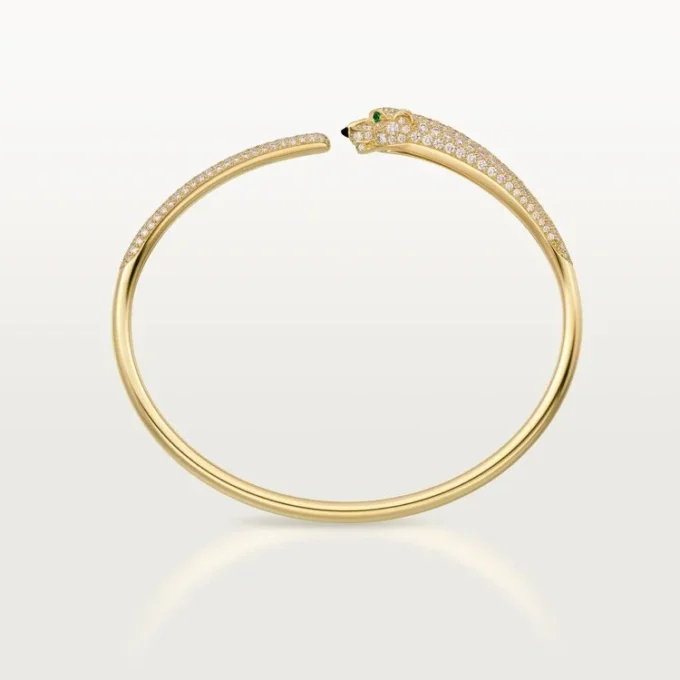 Bracelet Panthère de Cartier, petit modèle, demi-sertissage