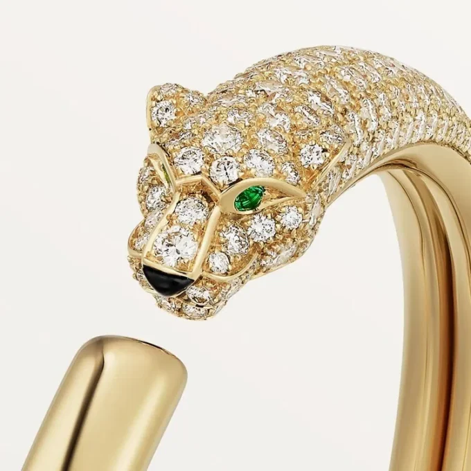 Bracelet Panthère de Cartier, petit modèle, demi-sertissage