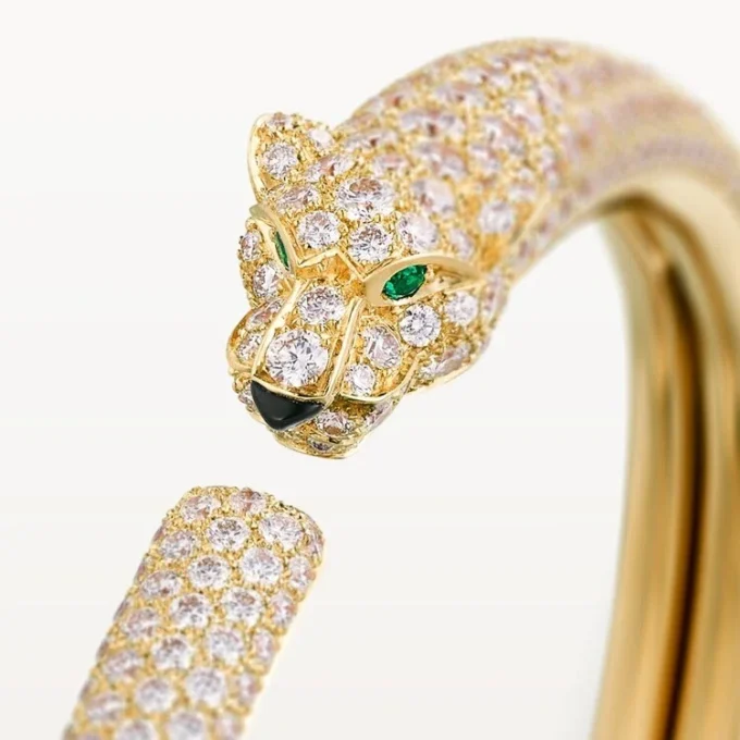 Bracelet Panthère de Cartier, petit modèle, demi-sertissage