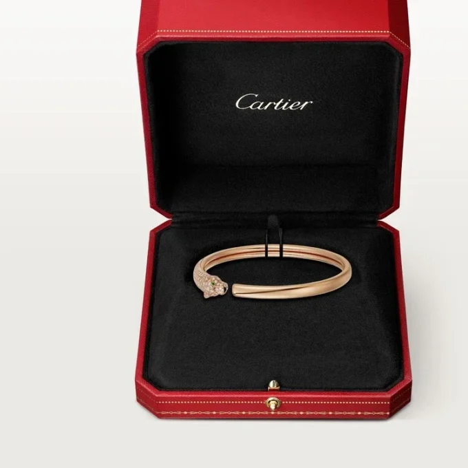Bracelet Panthère de Cartier, petit modèle, demi-sertissage