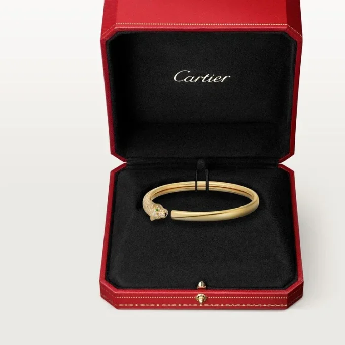 Bracelet Panthère de Cartier, petit modèle, demi-sertissage
