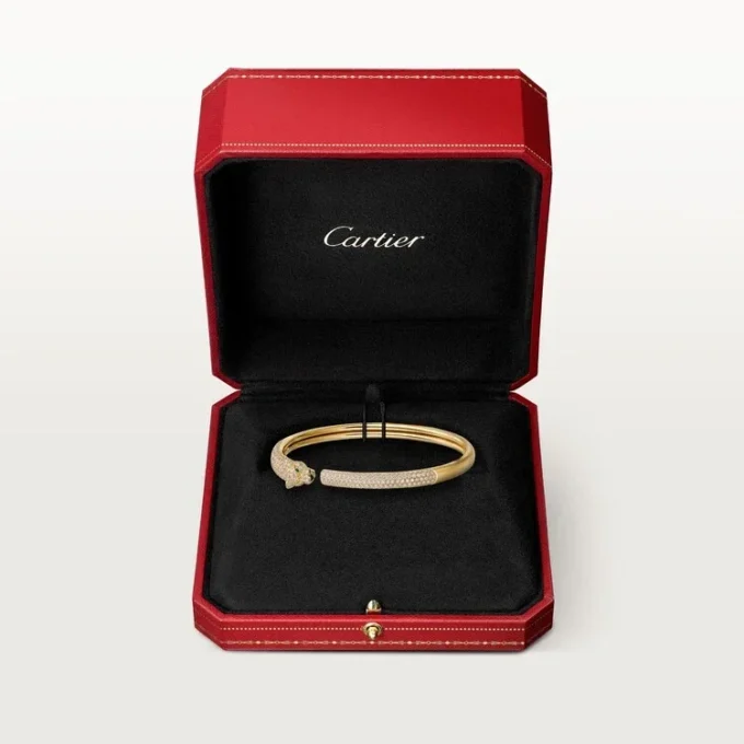 Bracelet Panthère de Cartier, petit modèle, demi-sertissage