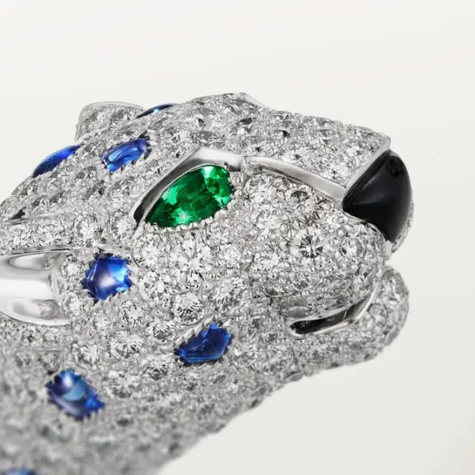 Bracelet Panthère de Cartier, saphir, pavé