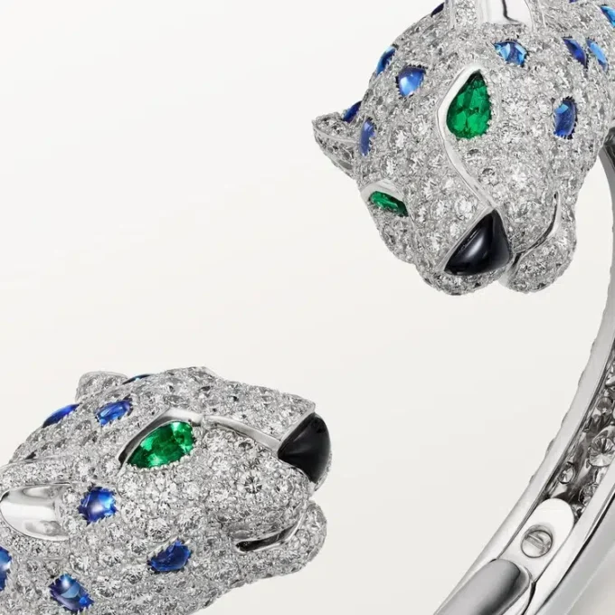 Bracelet Panthère de Cartier, saphir, pavé