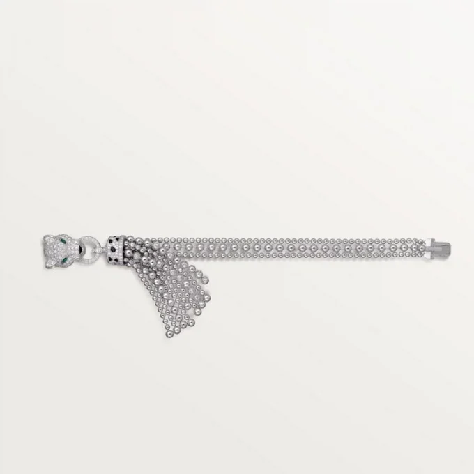 Bracelet Panthère de Cartier, sur chaîne, demi-sertissage