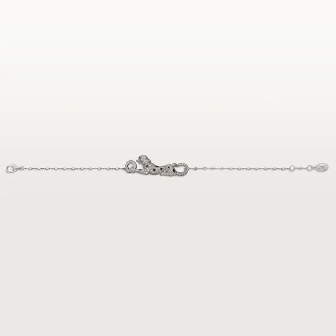 Bracelet Panthère de Cartier, sur chaîne, demi-sertissage